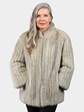 Woman's Vintage Natural Cerulean Cord Cut Mink Fur Jacket