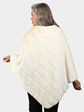 Woman's Natural Off White Female Mink Fur Poncho