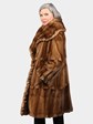 Woman's Natural Demi Buff Female Mink 7/8 Coat