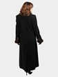 Woman's Black Loro Piana Cashmere Coat with Mink Fur Trim