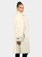 Woman's Natural Tourmaline Mink Fur 7/8 Coat