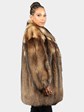 Woman's Vintage Natural Tanuki Fur Stroller