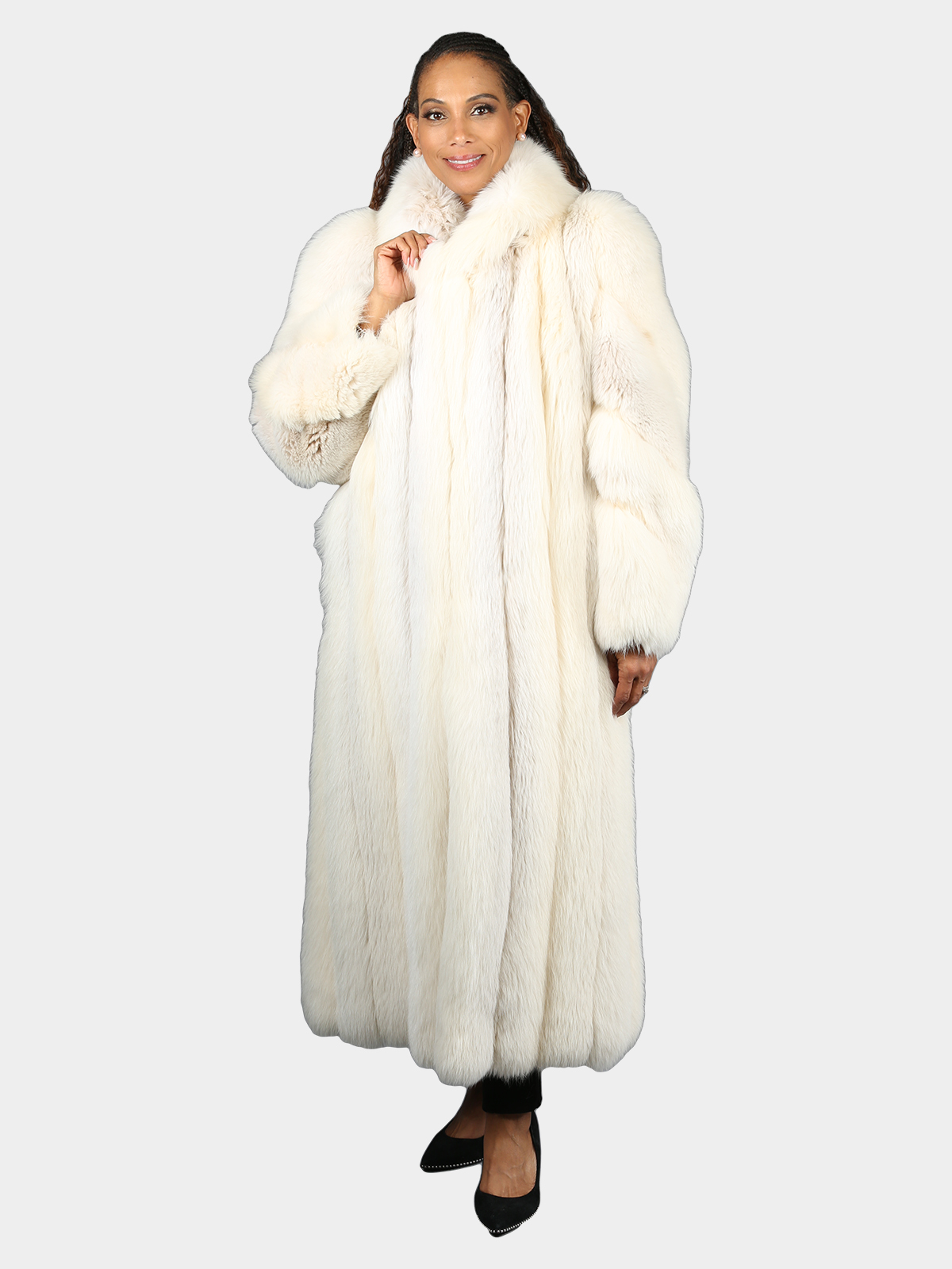 Woman's Natural Shadow Fox Fur Coat