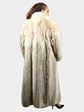 Woman's Natural Coyote Extra Long Fur Coat with Headband