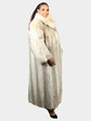 Woman's Natural Coyote Extra Long Fur Coat with Headband