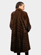 Woman's Natural Mahogany Female Mink Fur Directional Coat