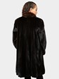 Woman's Natural Ranch Female Mink Fur 7/8 Coat with Directional Hemline