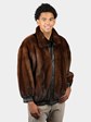 Man's Natural Demi Buff Mink Fur Jacket Reversing to Leather