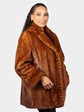 Woman's Natural Whiskey Mink Fur Stroller