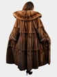 Woman's Natural Demi Buff Swing Style Female Mink Fur Coat