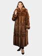 Woman's Natural Demi Buff Swing Style Female Mink Fur Coat