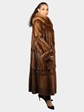 Woman's Natural Demi Buff Swing Style Female Mink Fur Coat