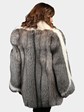 Woman's Natural Indigo Fox Jacket with Shadow Fox Trim