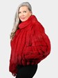 Woman's Dyed Red Fox Fur Fox Jacket