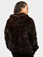 Woman's Natural Mahogany Sculptured Mink Fur Parka