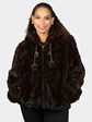 Woman's Natural Mahogany Sculptured Mink Fur Parka