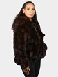 Woman's Natural Mahogany Sculptured Mink Fur Parka