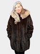 Woman's Natural Mahogany Female Mink Fur Parka