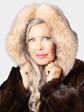 Woman's Natural Mahogany Female Mink Fur Parka