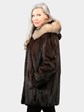 Woman's Natural Mahogany Female Mink Fur Parka