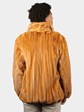 Man's Natural Whiskey Female Mink Fur Jacket with Headband