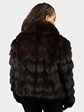 Woman's Plus Size Dyed Dark Brown Fox Fur Jacket