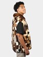 Man's Natural Multi Colored Mink Fur Vest