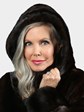 Woman's Dark Mahogany Female Mink Fur Jacket with Detachable Hood