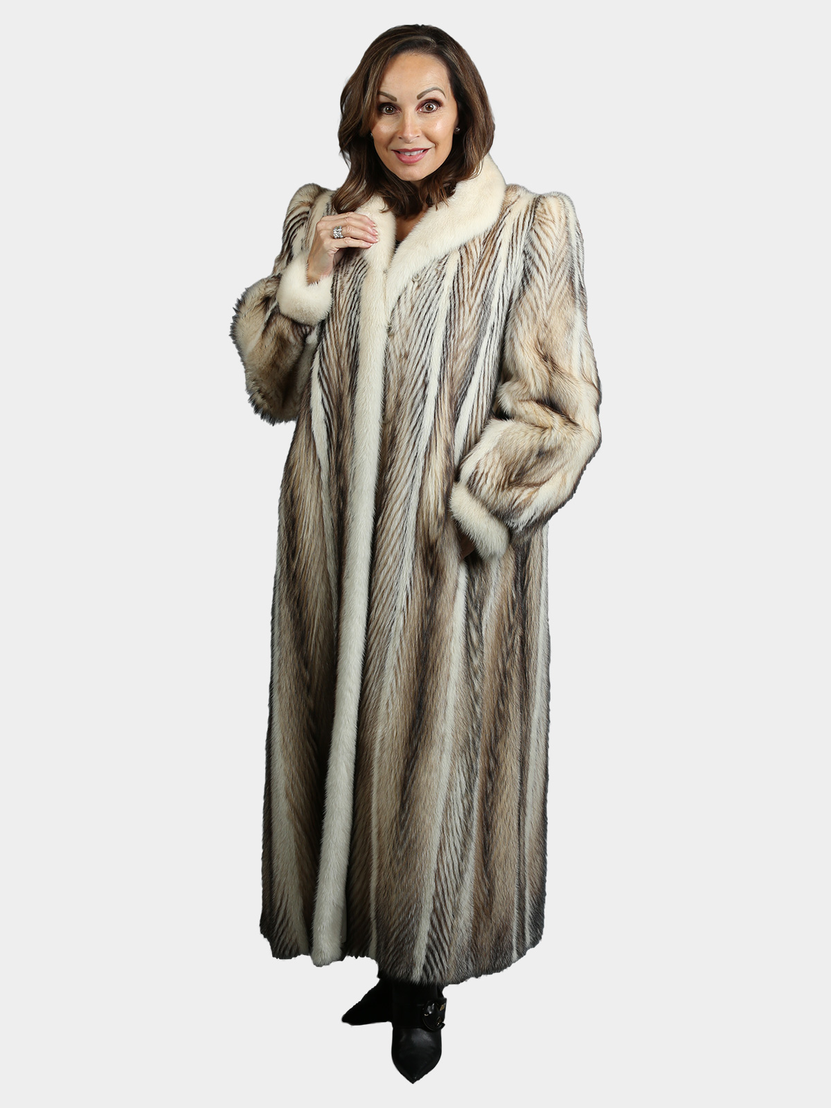 Woman's Vintage Natural Tourmaline Mink and Fitch Fur Coat