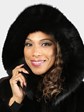 Woman's Deep Brown Sheared Mink Fur Jacket with Detachable Fox Trimmed Hood