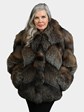 Woman's Natural Cross Fox Fur Jacket