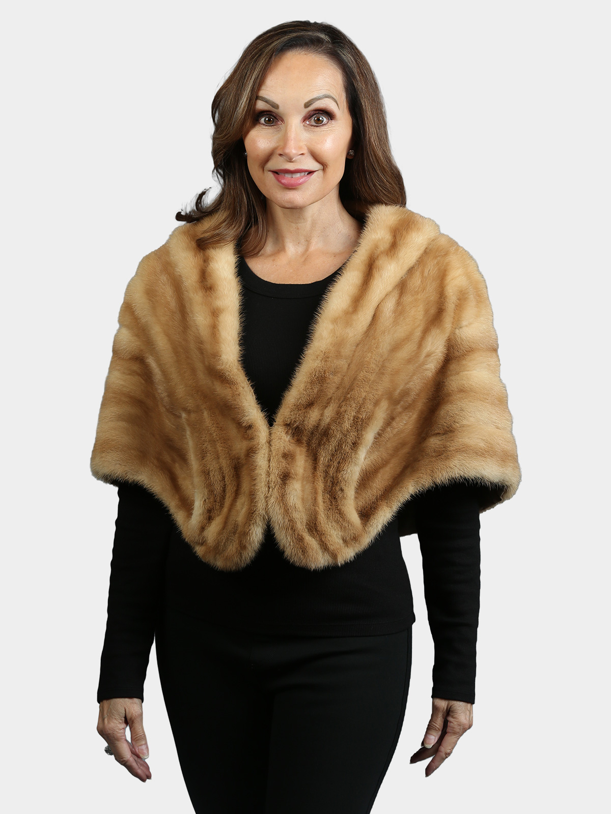 Woman's Golden Pastel Mink Fur Stole - Estate Furs