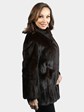 Woman's Petite Deep Natural Mahogany Female Mink Fur Jacket