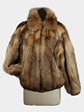 Man's Natural Tanuki Fur Jacket Reversing to Brown Leather