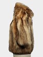 Man's Natural Tanuki Fur Jacket Reversing to Brown Leather