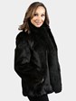 Woman's Petite Natural Ranch Mink Fur Jacket