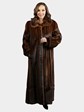 Woman's Natural Whiskey Female Mink Fur Coat with Directional Design