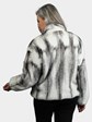 Woman's Natural Black Cross Mink Fur Jacket