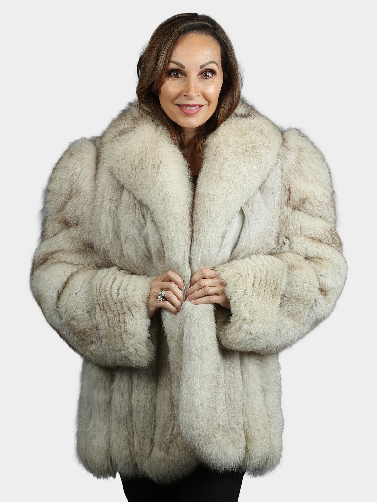 Woman's Natural Blue Fox Fur Jacket