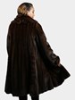 Woman's Natural Mahogany Female Mink Fur 7/8 Swing Coat with Directional Design