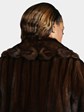 Woman's Natural Mahogany Female Mink Fur 7/8 Swing Coat with Directional Design