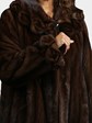 Woman's Natural Mahogany Female Mink Fur 7/8 Swing Coat with Directional Design