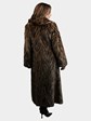 Woman's Natural Two Tone Patterned Mink Fur Coat