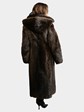 Woman's Natural Medium Tone Beaver Fur Coat with Detachable Hood