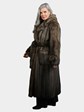 Woman's Natural Fisher Fur Coat with Belt