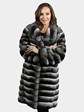 Woman's Fabio Gavazzi Petite Natural Chinchilla Fur 3/4 Coat