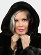 Woman's Natural Ranch Female Mink Fur Coat with Detachable Hood