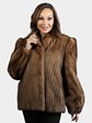 Woman's Natural Pastel Mink Fur Cord Cut Jacket