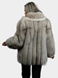 Woman's Natural Blue Fox Fur Jacket with Shadow Fox Trim