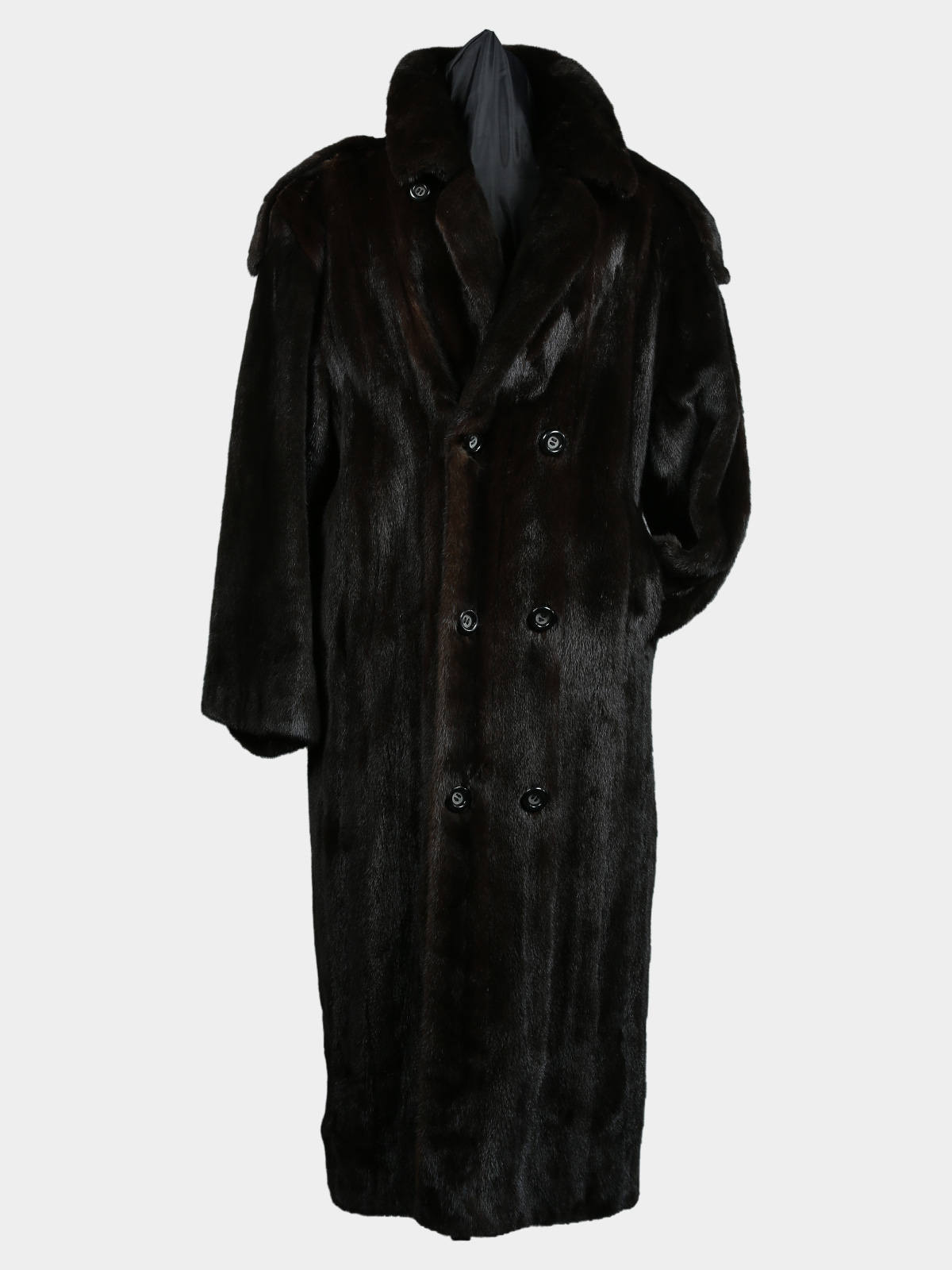 Man's Natural Ranch Mink Fur Double Breasted Coat